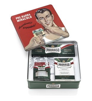 Proraso Gino Vintage Shaving Kit Vintāžas stila skūšanās komplekts, 1 gab. | inbeauty.lv